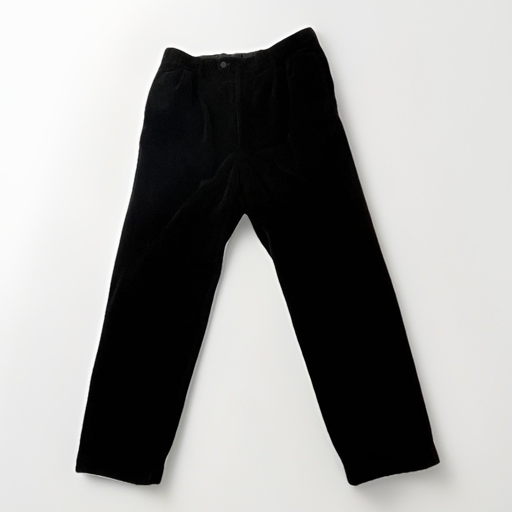 Bernard Zins Corduroy Dress Pants Mens 38x28 Black Pleated Cuffed Made France